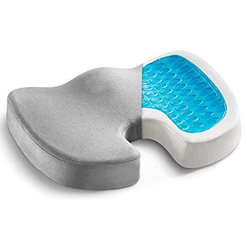 Gel Enhanced Seat Cushion - Non-Slip Orthopedic Gel & Memory Foam Coccyx Cushion for Tailbone Pain- Sciatica & Back Pain Relief - Office Chair Car Seat Cushion Gel Enhanced Seat Cushion - Non-Slip Orthopedic Gel & Memory Foam Coccyx Cushion for Tailbone Pain- Sciatica & Back Pain Relief - Office Chair Car Seat Cushion