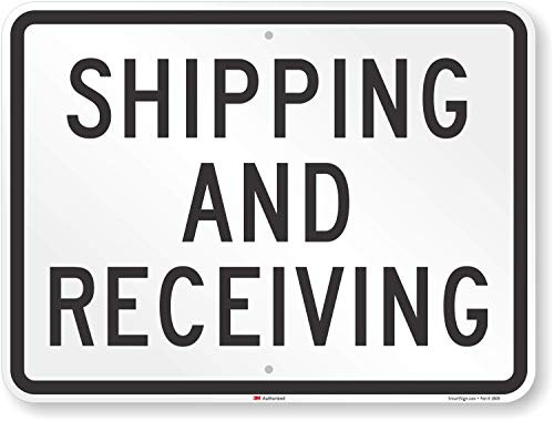 SmartSign "Shipping And Receiving" Sign | 18" x 24" 3M Engineer Grade Reflective Aluminum