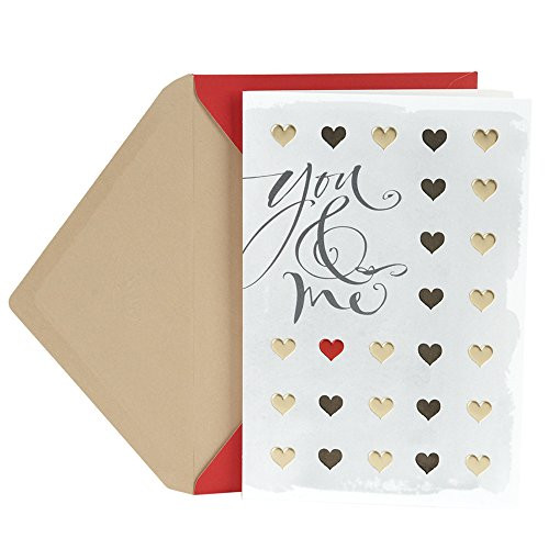 Hallmark Anniversary Card, Love Card for Significant Other (Black and Gold Hearts)