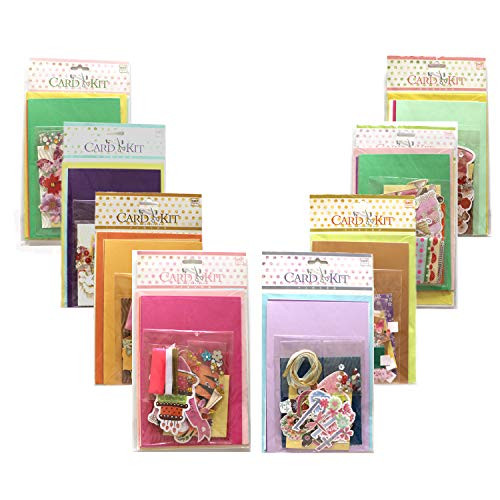 RENXING Homemade DIY Greeting Card Kits, 24 Blank Cards, 24 Colorful Envelopes with hundreds of Decoration Accessories for Birthday Invitation, Thanksgiving, Christmas, Holiday,Baby Shower, Pack of 24