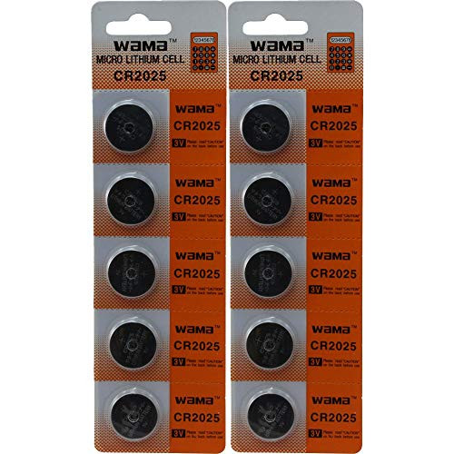 Powertron Battery CR2025 3V for Car Remote Key Fob Keyless Entry (Pack of 10)