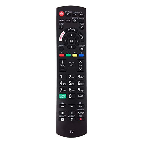 Replacement N2QAYB001129 TV Remote Control with Netflix Home Apps and Ultra Vivid Buttons for Panasonic Smart TV's
