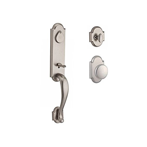 Baldwin SCKODXRUSRAR492 Reserve Single Cylinder Handleset Kodiak x Rustic with Rustic Arch Rose in White Bronze Finish