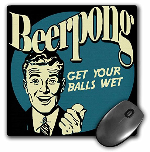 3dRose LLC 8 x 8 x 0.25 Inches Retro Beer Pong Mouse Pad (mp_20579_1)