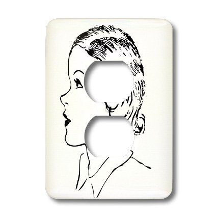 3dRose lsp_22299_6 Retro Girl 2-Plug Outlet Cover