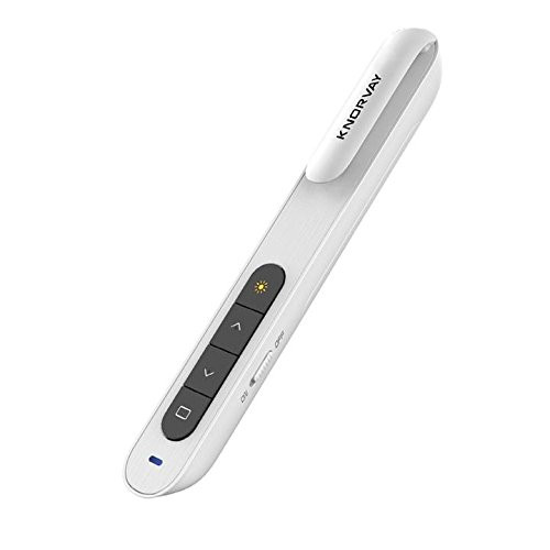 KNORVAY N27 laser pointers pen presentation pointer clicker for powerpoint,prezi and keynote, wireless presenter remote control, white
