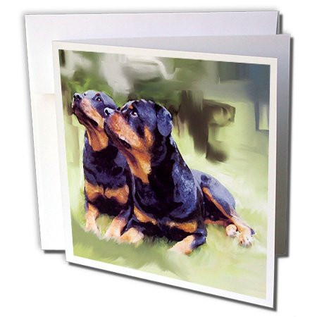 3dRose Rottweiler - Greeting Cards, 6 x 6 inches, set of 12 (gc_4374_2)