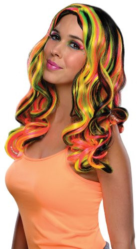 Rubie's Multi Streaks and Wig, Pink/Yellow, One Size