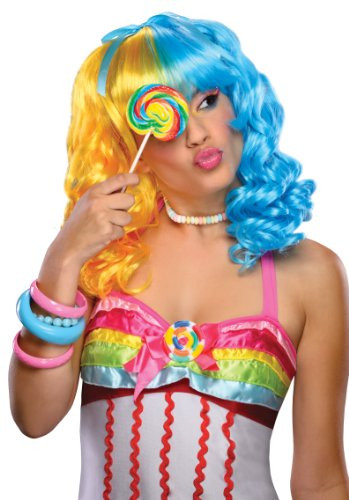 Rubie's Women's Lollipop Yellow and Blue Wig, Multicolor, One Size