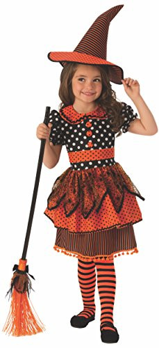 Rubie's Polka Dot Witch Child's Costume, Orange/Black, Small