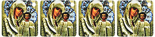 3dRose Russian Icon of the Blessed Mary - Key Chains, 2.25 x 4.5 inches, set of 4 (kc_525_2)