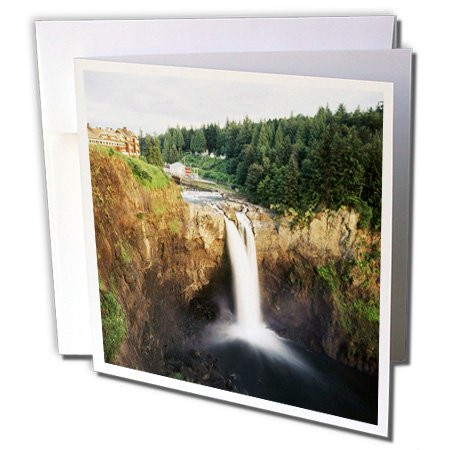 3dRose Salish Lodge, Snoqualmie Falls, Washington, USA Greeting Cards, 6" x 6", Set of 6 (gc_147818_1)