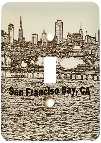 3dRose Lsp_21686_1 San Francisco Bay Line Art Single Toggle Switch