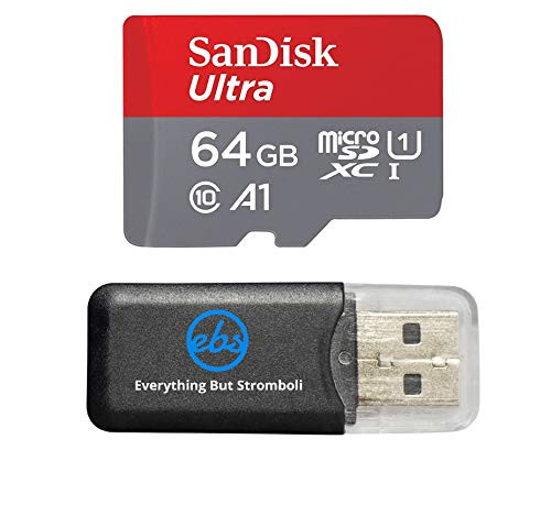 Sandisk Micro SDXC Ultra MicroSD TF Flash Memory Card 64GB 64G Class 10 works with Samsung GALAXY S5 with Everything But Stromboli Memory Card Reader