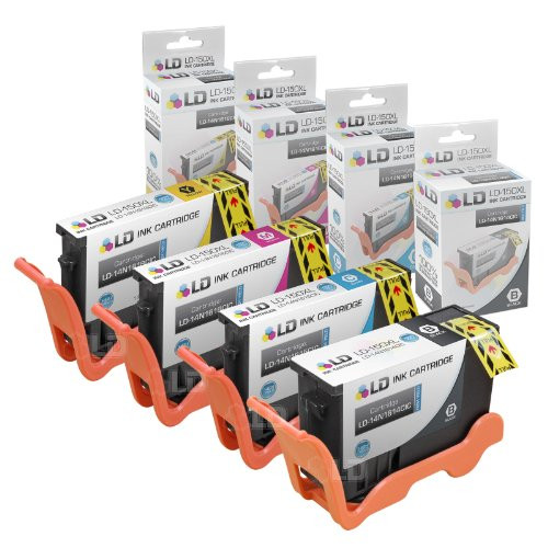 LD Compatible Ink Cartridge Replacement for Lexmark 150XL High Yield (Black, Cyan, Magenta, Yellow, 4-Pack)