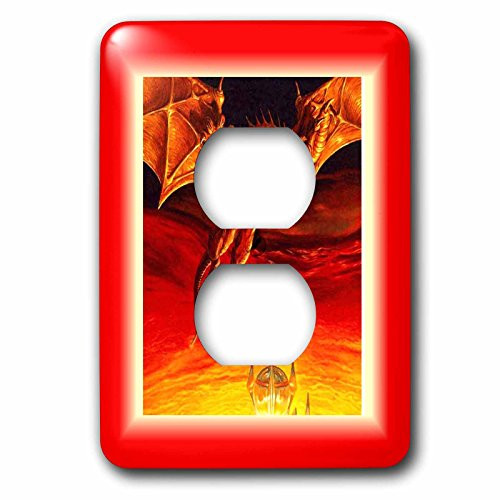 3dRose lsp_62080_6 Scary Red Dragon 2 Plug Outlet Cover