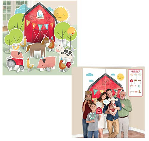 Amscan Barnyard Birthday Table Decorations and Scene Setters