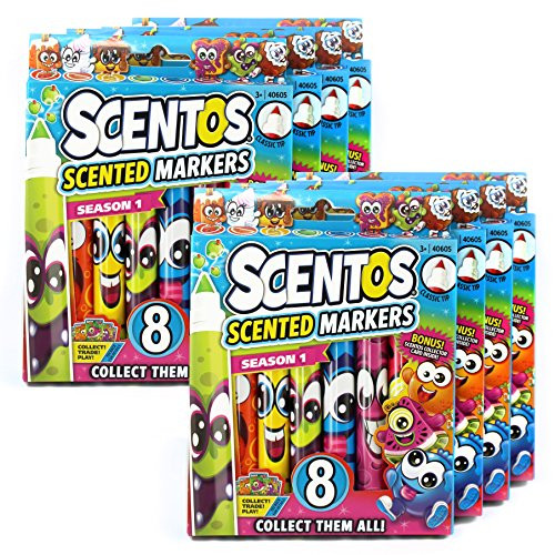 Scentos Scented Markers - 8 Count (Pack of 8) Bulk Markers for School Supplies - Teachers Pack of Markers