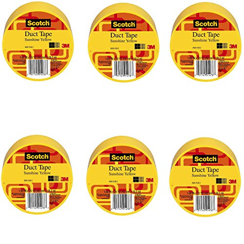 3M Scotch Duct Tape, Sunshine Yellow, 1.88-Inch by 20-Yard - 920-YLW-C - 6 Pack