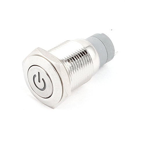 Uxcell LED SPDT Thread Latching Metal Power Push Button Switch