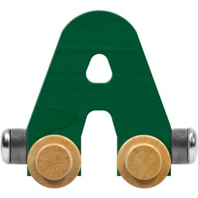 Maple Landmark NameTrain Bright Letter Car A - Made in USA (Green)