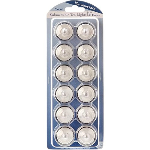 Darice 6205-49 Battery Operated Submersible Tea Lights 12/Pkg