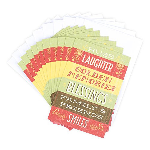 Hallmark Pack of Religious Thanksgiving Cards, Thankful (10 Cards with Envelopes)
