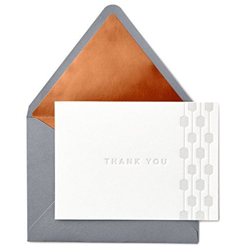 Hallmark Signature Gold Thank You Cards, Embossed Geometric Border (10 Cards with Envelopes) Hallmark Signature Gold Thank You Cards, Embossed Geometric Border (10 Cards with Envelopes)