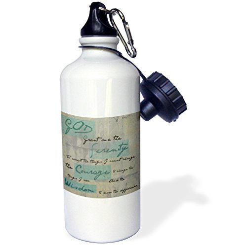 3dRose wb_50568_1"Serenity Prayer Inspirational Spiritual" Sports Water Bottle, 21 oz, White 3dRose wb_50568_1"Serenity Prayer Inspirational Spiritual" Sports Water Bottle, 21 oz, White
