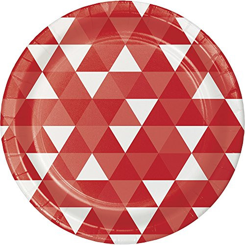 Creative Converting Classic Red Fractal Dinner Plates (8ct)