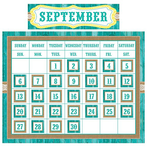 Teacher Created Resources TCR9541 Shabby Chic Calendar Set, 49 Pieces