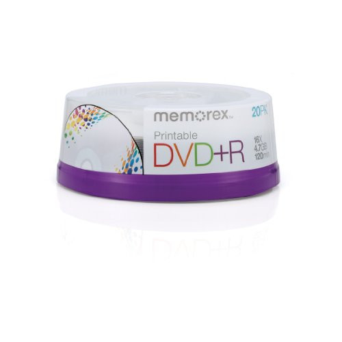 Memorex DVD+R 16x 4.7GB 20 Pack Spindle Printable