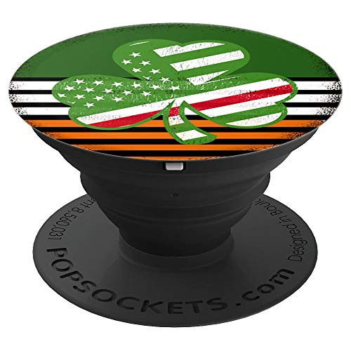 Thin Red Line Shamrock USA Irish Flag Firefighter Gift PopSockets Grip and Stand for Phones and Tablets