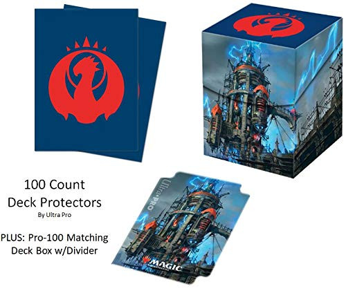 Guilds of Ravnica GRN Izzet League Deck Protector & Deck Box Combo (100 Count) for MTG