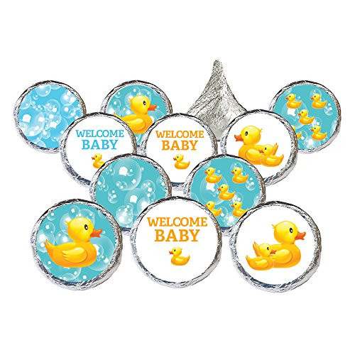 DISTINCTIVS Rubber Ducky Bubble Bath Baby Shower Favor Stickers (Set of 324)