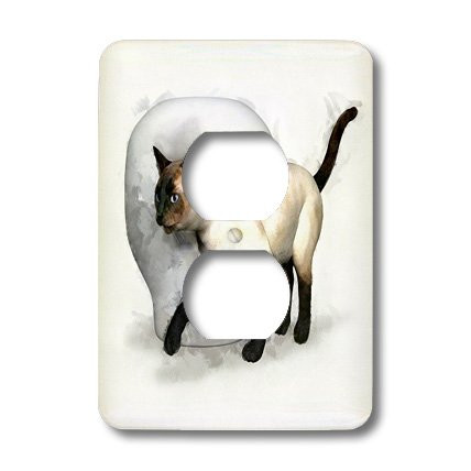 3dRose lsp_41473_6 Siamese Cat And Vase 2 Plug Outlet Cover
