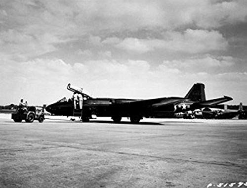 Side profile of a bomber plane on a military base Martin B-57 Poster Print (18 x 24)