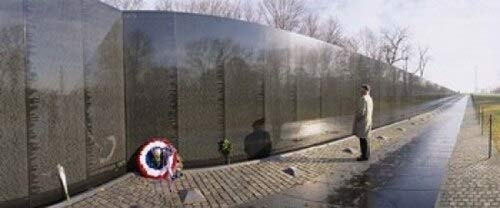 Posterazzi Side Profile of a Person Standing in Front of a war Vietnam Veterans Memorial Washington DC USA Poster Print (15 x 6)