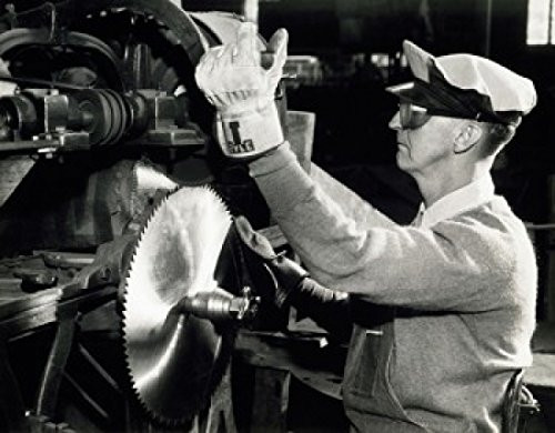 Posterazzi Side profile of a senior man working on a beveling machine Indianapolis Indiana USA Poster Print (18 x 24)