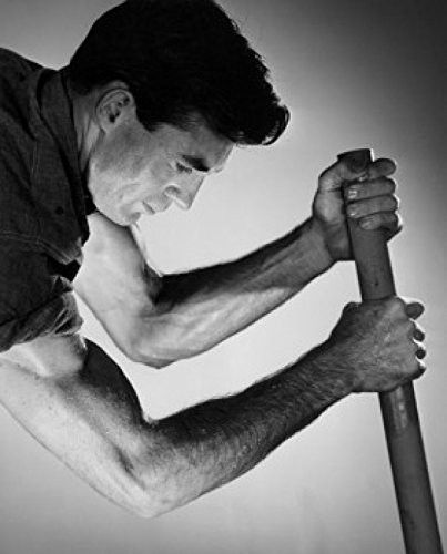 Posterazzi Side Profile of a Worker Pulling Crank Poster Print, (18 x 24)