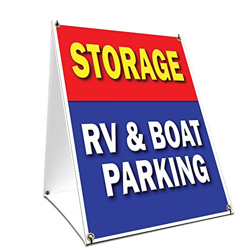 A-Frame Sidewalk Storage Rv & Boat Parking Sign with Graphics On Each Side | 18" X 24" Print Size