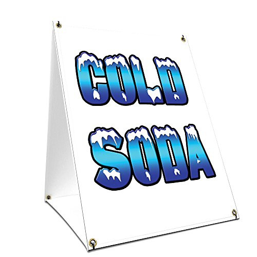 A-Frame Sidewalk Cold Soda Sign with Graphics On Each Side | 18" X 24" Print Size