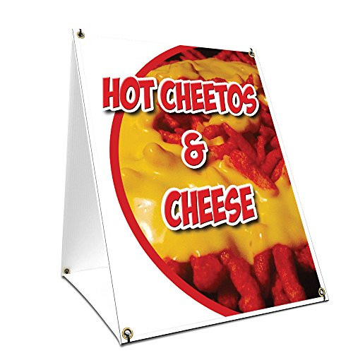 A-Frame Sidewalk Hot Cheetos & Cheese Sign with Graphics On Each Side | 18" X 24" Print Size