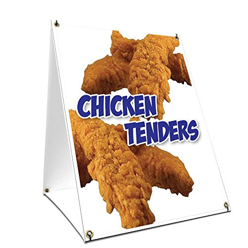 A-Frame Sidewalk Chicken Tenders Sign with Graphics On Each Side | 18" X 24" Print Size
