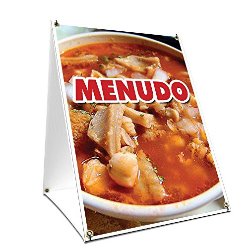 A-Frame Sidewalk Menudo Sign with Graphics On Each Side | 18" X 24" Print Size