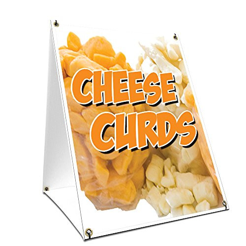 A-Frame Sidewalk Cheese Curds Sign with Graphics On Each Side | 18" X 24" Print Size