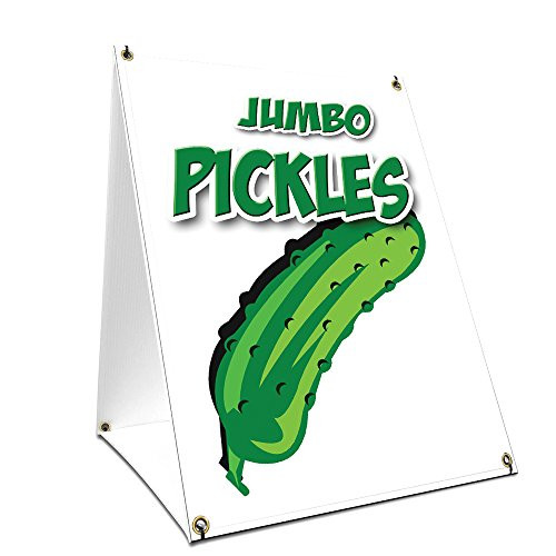 A-Frame Sidewalk Jumbo Pickles Sign with Graphics On Each Side | 18" X 24" Print Size