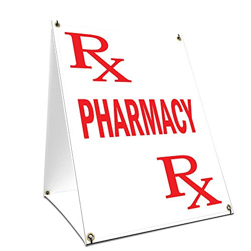 A-Frame Sidewalk Pharmacy Sign with Graphics On Each Side | 18" X 24" Print Size