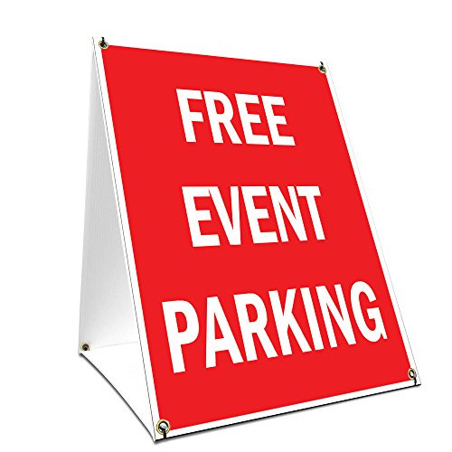 A-Frame Sidewalk Free Event Parking Sign with Graphics On Each Side | 18" X 24" Print Size