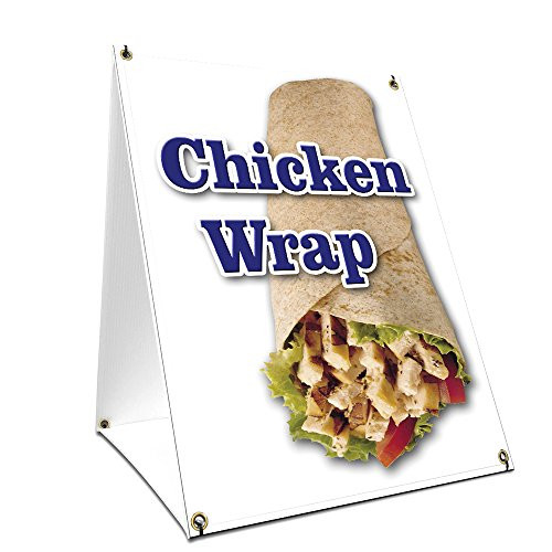 A-Frame Sidewalk Chicken Wrap Sign with Graphics On Each Side | 18" X 24" Print Size